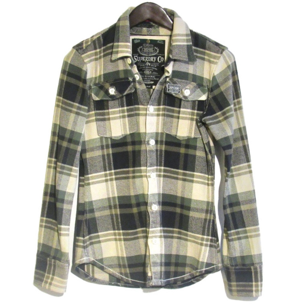 Superdry Heavy Green Flannel Utility Shirt Small